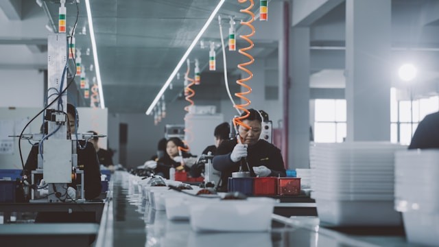 Female Workers at Manufacturing Plant