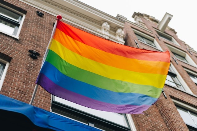 A photo showing a rainbow flag representing LGBTQs