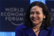 Facebook's Chief Operating Officer (COO) Sandberg attends a session at the World Economic Forum (WEF).