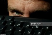 Generic pic of an eye overlooking a computer keyboard, 2 September 2004. AFR P