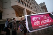 Apple Supporters Protest In Front Of FBI Headquarters In Washington DC