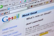 The Gmail logo is pictured on the top of a Gmail.com welcome
