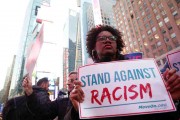 Americans Stand for Love & Against Trump's Hate Outside GMA