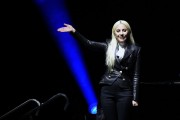 Lady Gaga waves to students after performing as part of the national It's On Us Week of Action on|April 7