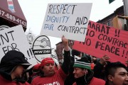 Labor Union Representatives And Activists Demonstrate For Carwash Workers Rights