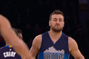 Andrew Bogut Puts Down a One-Handed Alley-Oop Against the Knicks