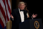 President Donald Trump Attends A Salute To Our Armed Services Ball