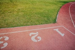 A photo of a track field 