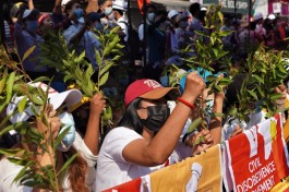 A photo depicting workers' strike