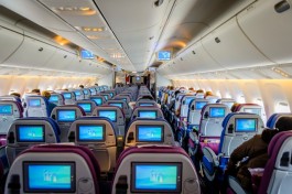 A photo of an airline cabin